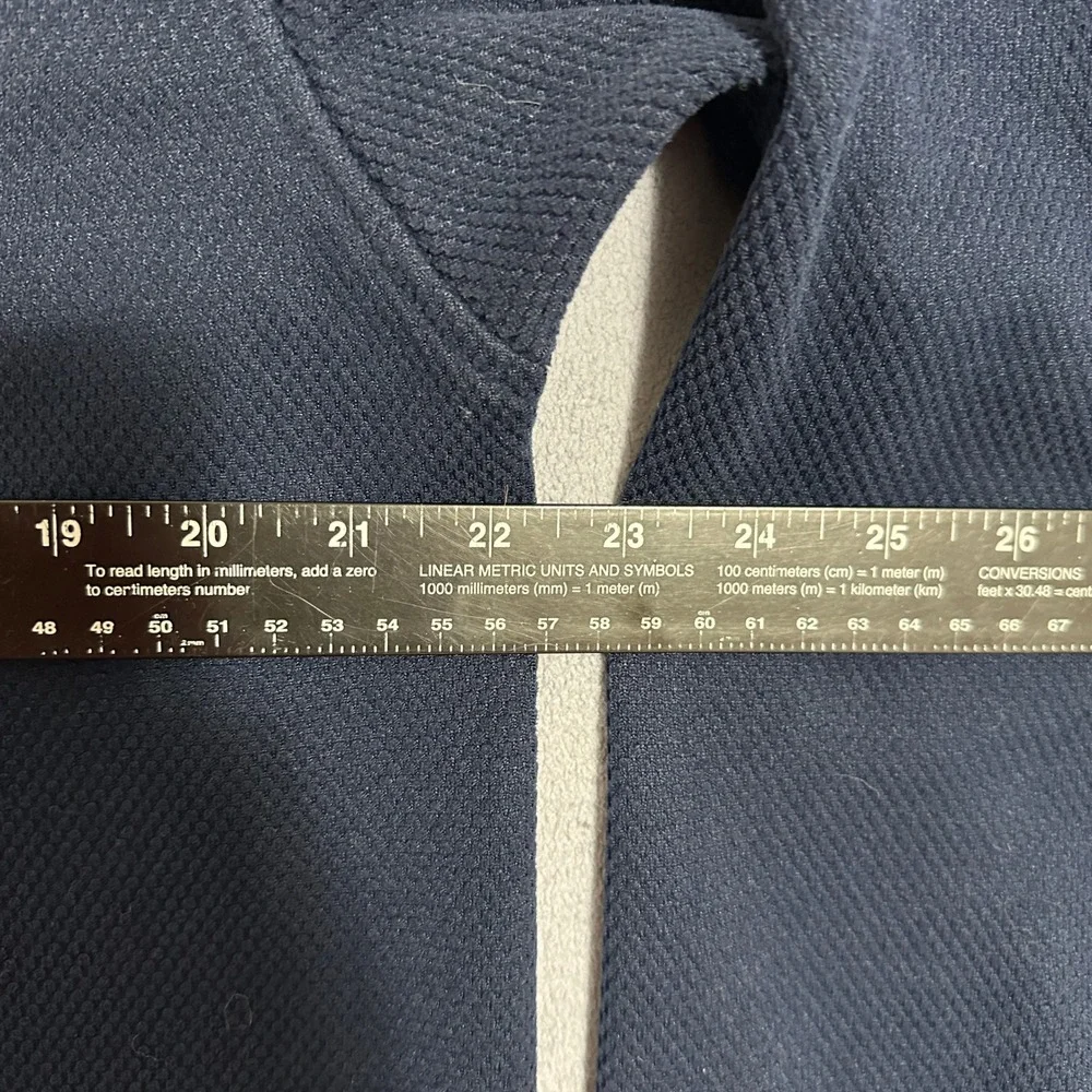 The North Face Navy Blue Textured‎ 1/4 Zip Fleece Pullover Mens Size Medium